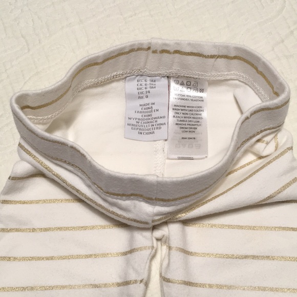 6-9m (6/$20) Sparkle-Gold Striped Leggings - Picture 6 of 11